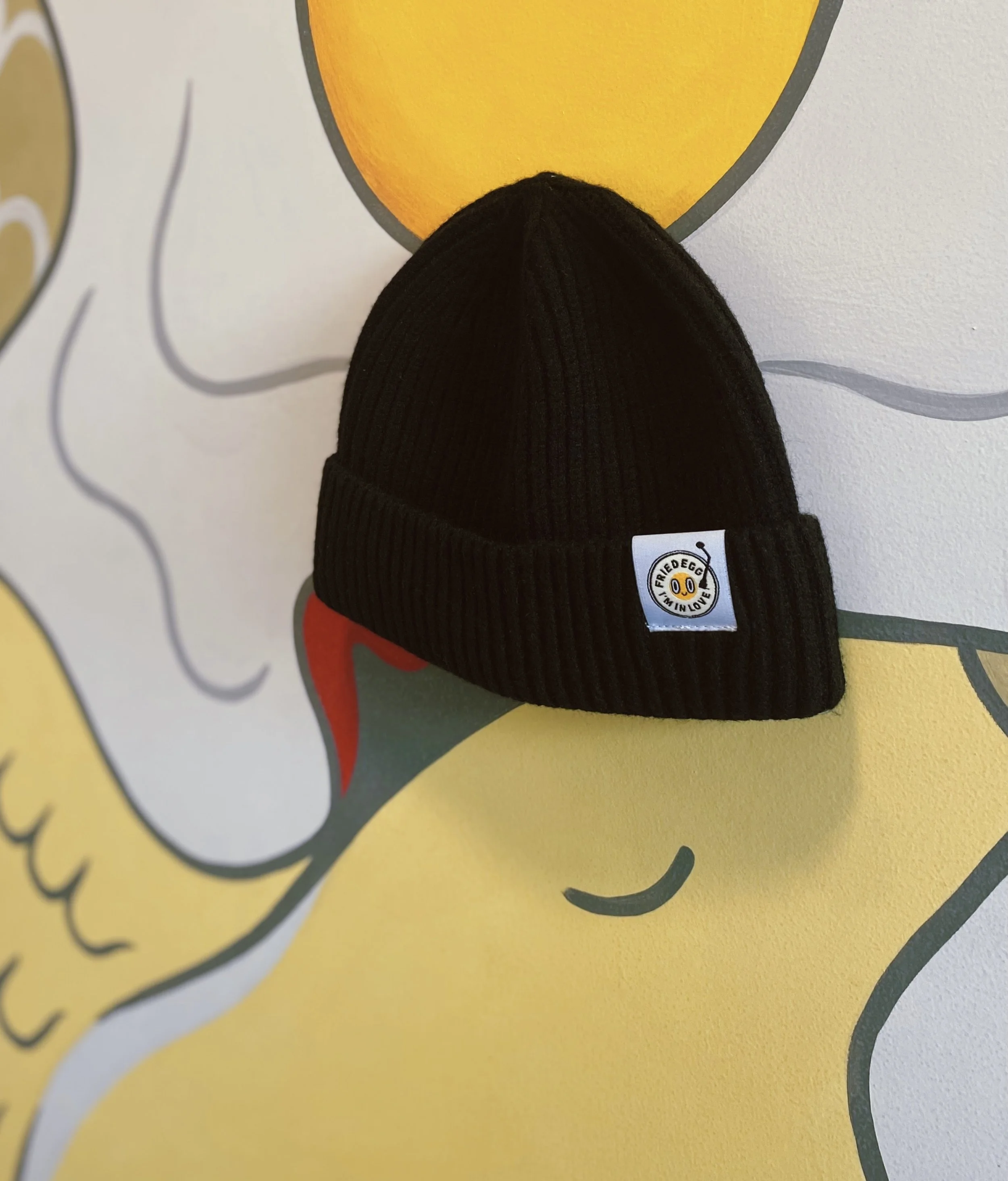 Black Skull Cap Beanie — Fried Egg I'm In Love